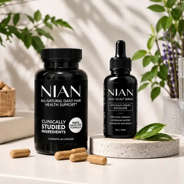 NIAN Topical Hair Serum + Daily Hair Regrowth Supplement Bundle